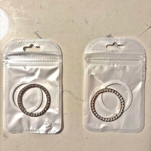 Rhinestone Car Start Button Bling Ring, New, x2